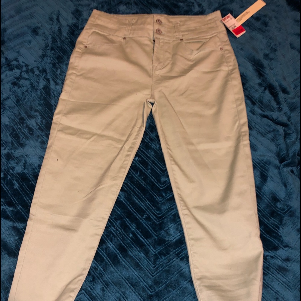 Mint green skinny jeans